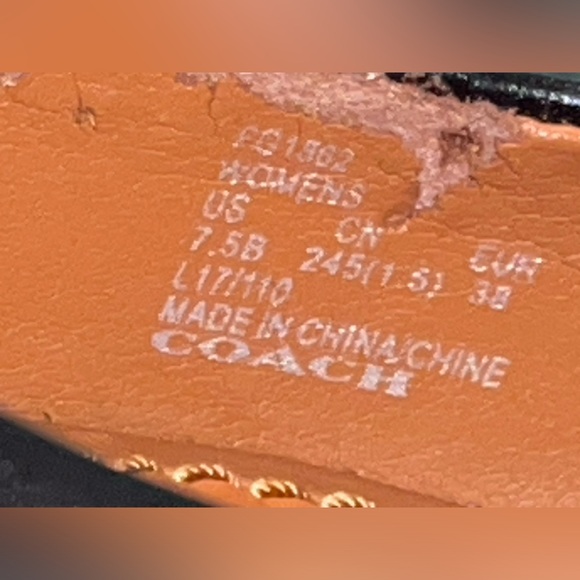 Coach Black Flats with Red Floral Accents GUC preloved rehab project as is - Picture 6 of 13